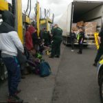 Police discovers 16 suspected illegal immigrants including a child at the back of a lorry transporting boxes of shoes from Belgium